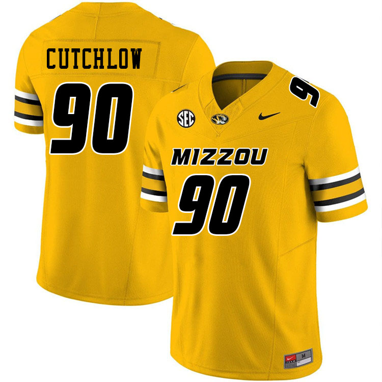 Men #90 Grayson Cutchlow Missouri Tigers College Football Jerseys Stitched-Gold